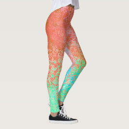 Floden Fire Orange Alcohol Bläck Abstrakt Leggings