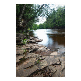 Floden Flat Sten Fototryck