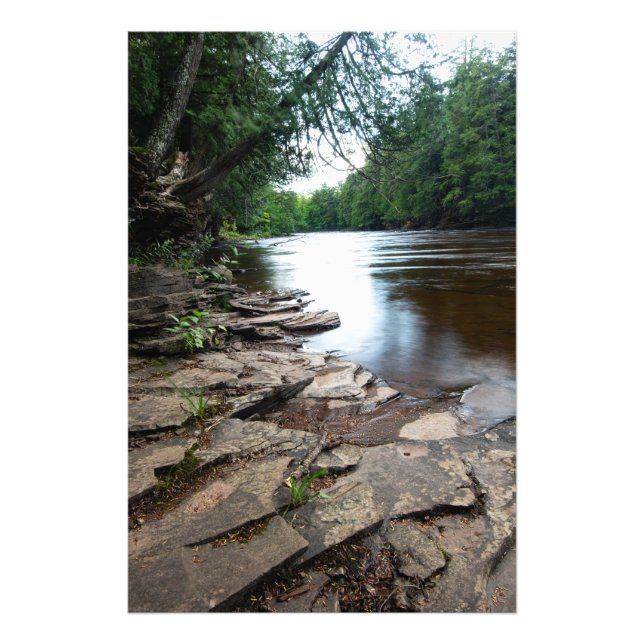 Floden Flat Sten Fototryck (Framsidan)