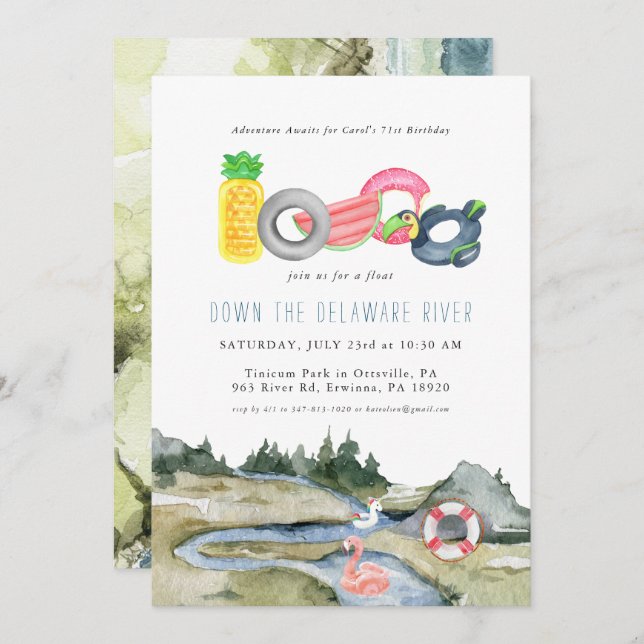 Floden Flytande Tubing Party | Vattenfärgsgolv (Fram/baksida)