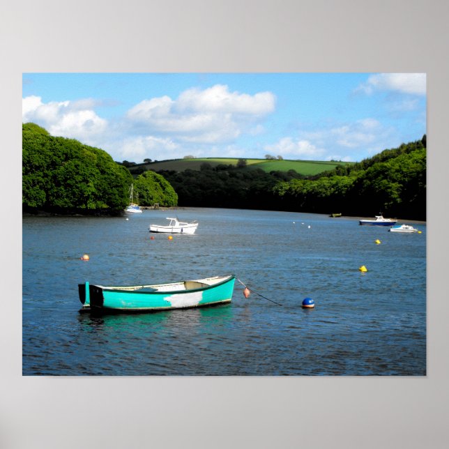 Floden Fowey i Cornwall Poster (Framsidan)