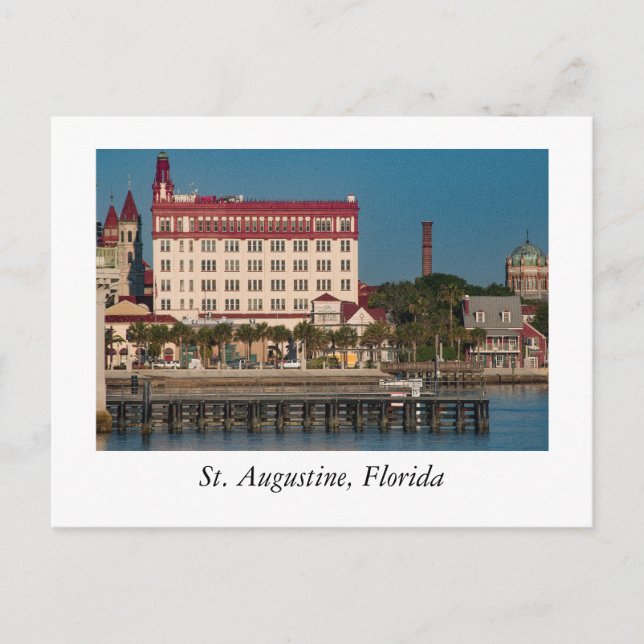 Floden Front vid St Augustine Florida Vykort (Framsida)