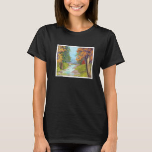 Floden genom Träd naturen Liggande höst Pa T Shirt