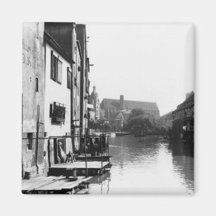Floden Gera på Erfurt, Thiringia, c.1910 Magnet