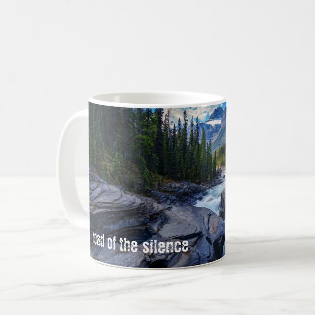 Floden - Grönt-skogen - Sten - Citat Mix Kaffemugg (Framsida vänster)