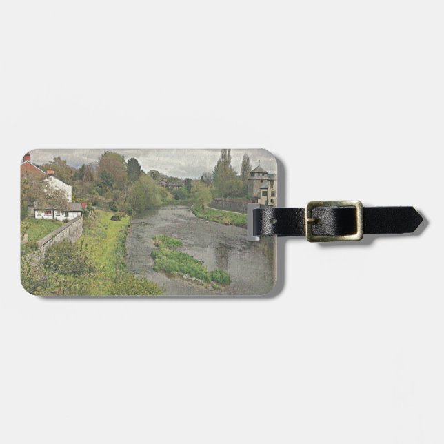 Floden Hafren i Newtown, Powys Bagagebricka (Horisontell Framsida)