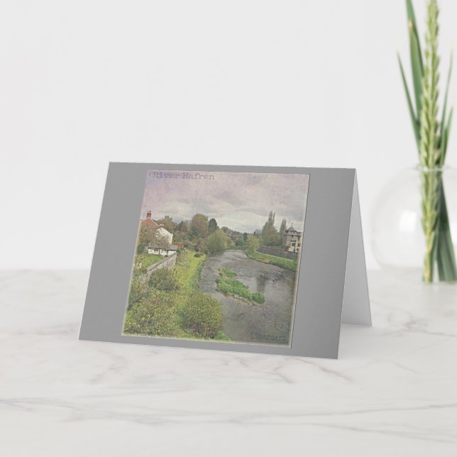 Floden Hafren i Newtown, Powys Kort (Framsida)