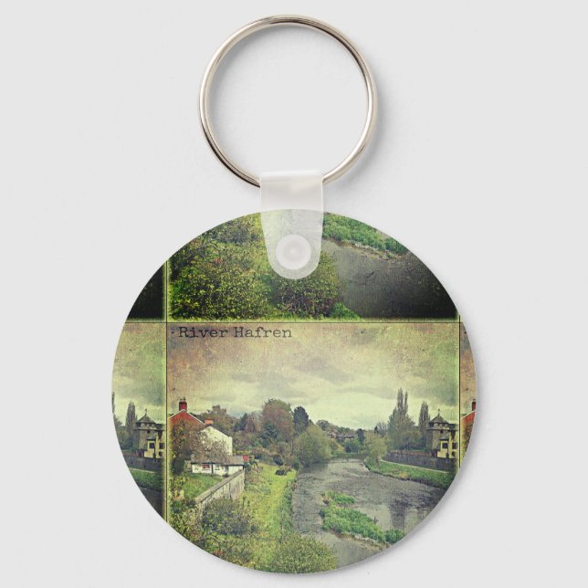 Floden Hafren i Newtown, Powys Nyckelring (Framsida)