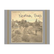 Floden Hafren Severn i Newtown, Powys Sepia