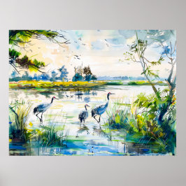 Floden Havelland Watercolor Stil Poster