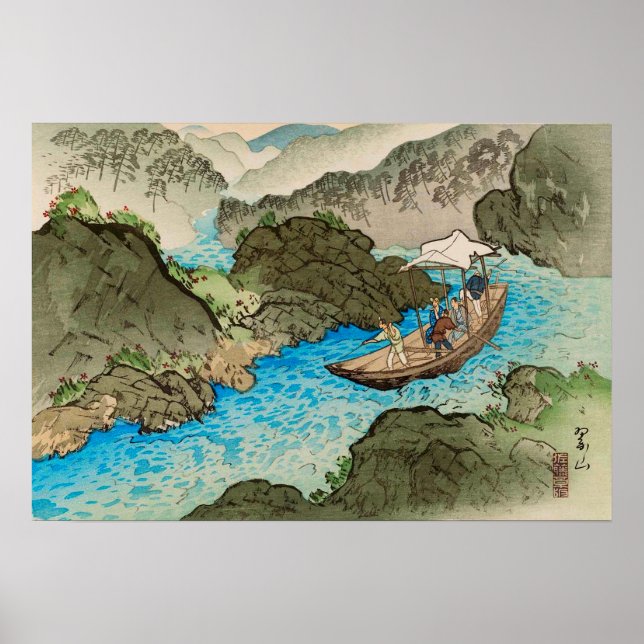 Floden Hozu Rapids Tidigt, sommaren Miki Suizan Poster (Framsidan)