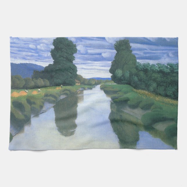 Floden i Berville av Felix Vallotton, fin konst Kökshandduk (Horisontell)