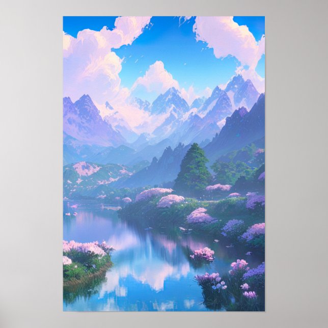 Floden i en vacker dal poster (Framsidan)