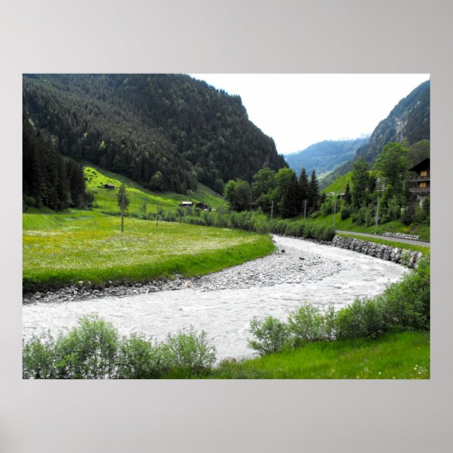 Floden i Schweiz Alpernor Poster (Framsidan)