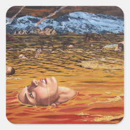 Floden Inferno Fyrkantigt Klistermärke