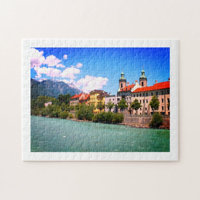 Floden Inn i Innsbruck Austria Pussel (Horisontell)