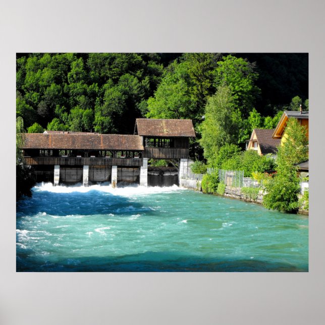 Floden Interlaken-västern i Schweiz Poster (Framsidan)