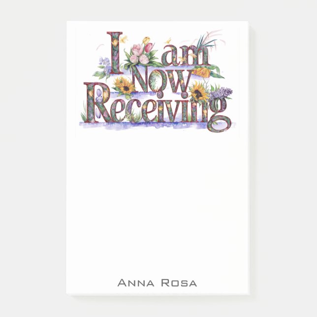 *~* Flöden JAG NU FÅR AP85 Manifesting 3 Post-it Block (Framsida)