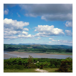 Floden Kent betraktad från Arnside Knott Arnside Fototryck