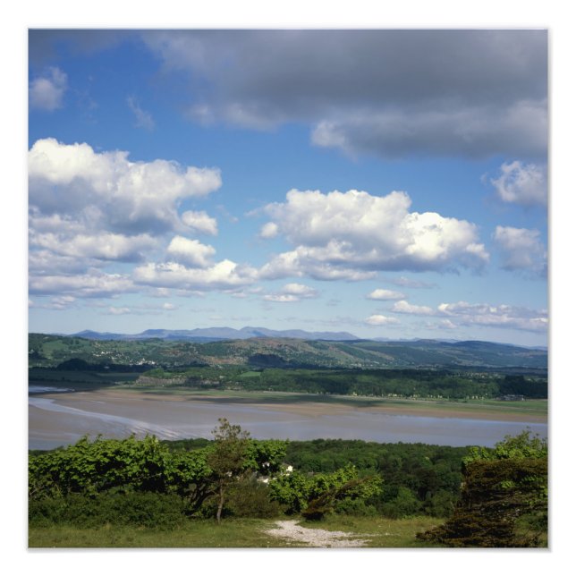 Floden Kent betraktad från Arnside Knott Arnside Fototryck (Framsidan)