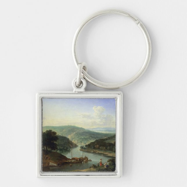 Floden landskap, 1697 fyrkantig silverfärgad nyckelring (Framsidan)