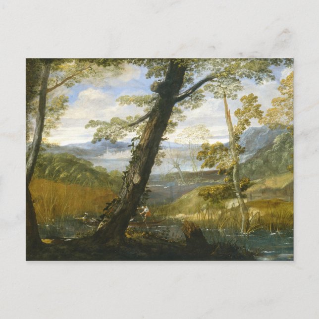 Floden Landskap av Annibale Carracci Vykort (Framsida)