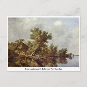 Floden Landskap av Salomon Van Ruysdael Vykort