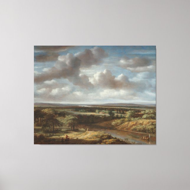 Floden Landskap, Philips Koninck, 1676 Canvas Prin (Framsida)