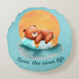 Floden Life Bear | Cute Digital Art Rund Kudde