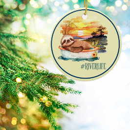 Floden Life | Cute Sloth Anpassningsbar Keepsak Julgransprydnad Keramik