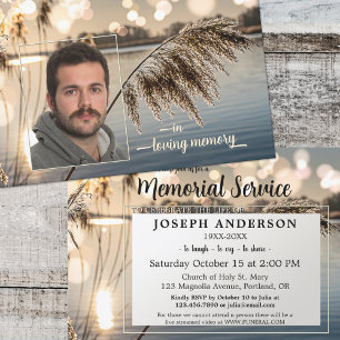 Floden Life Photo Funeral Memorial Service Inbjudningar
