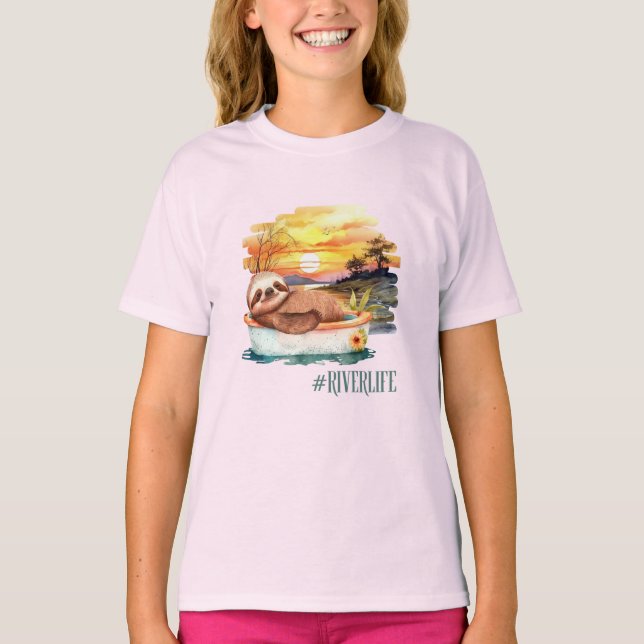 Floden Life Sloth | Cute Girls T-Shirt (Framsida)