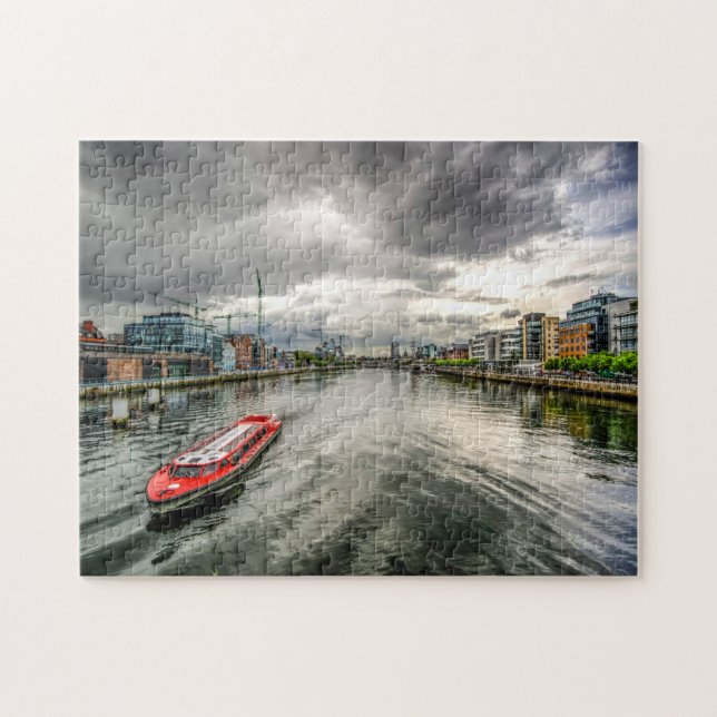 Floden Liffey Dublin. Pussel (Horisontell)