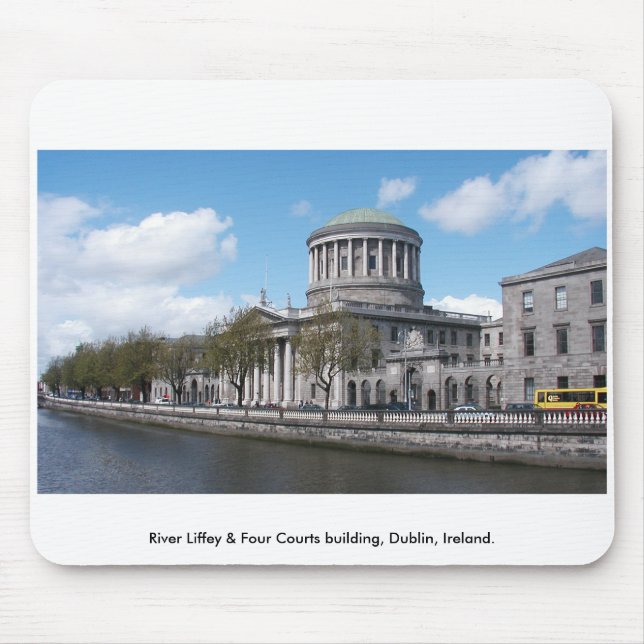 Floden Liffey & Four Courts, Dublin Ireland. Musmatta (Framsidan)