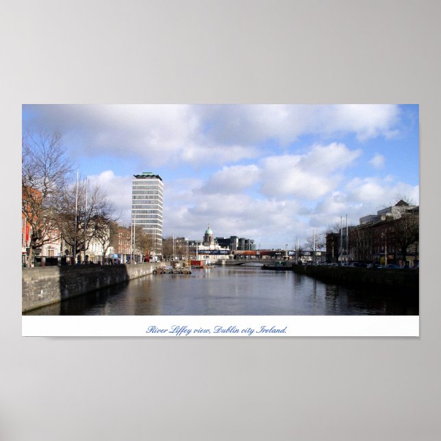 Floden Liffey & Liberty Hall Dublin Ireland Poster (Framsidan)