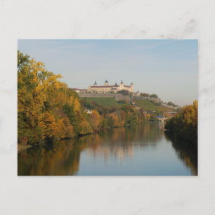 Floden Main och Marienberg Fortress, Würzburg Vykort