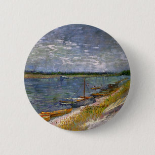 Floden med Rthing Boats av Vincent van Gogh Knapp