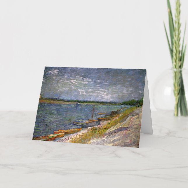 Floden med Rthing Boats av Vincent van Gogh Kort (Framsida)