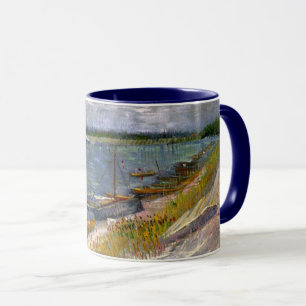 Floden med Rthing Boats av Vincent van Gogh Mugg