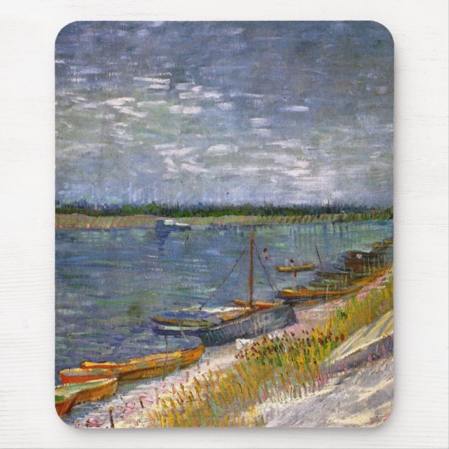 Floden med Rthing Boats av Vincent van Gogh Musmatta (Framsidan)
