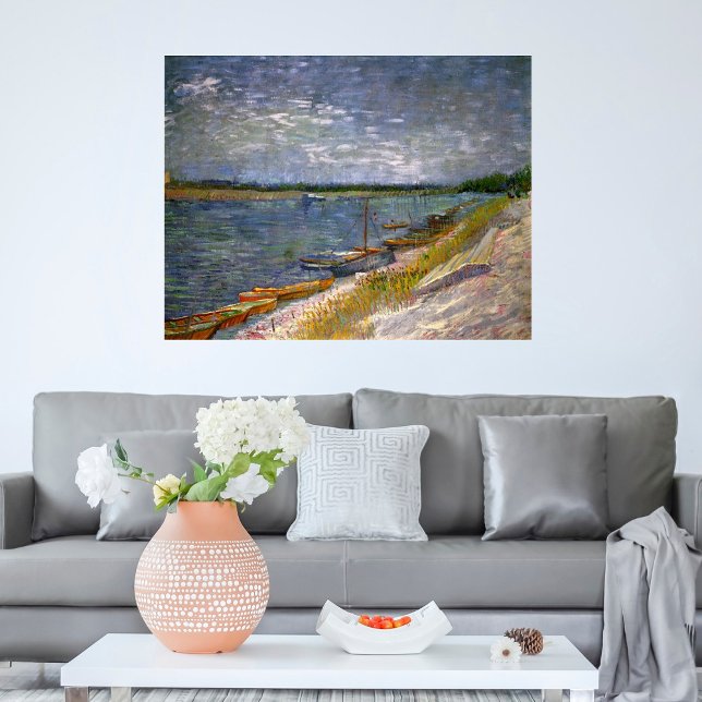 Floden med Rthing Boats av Vincent van Gogh Poster (Skapare uppladdad)