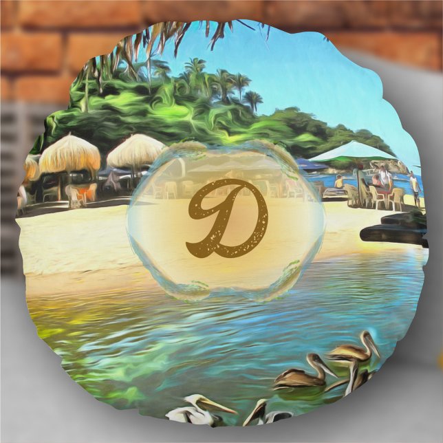 Floden Meets Ocean 0330 Rund Kudde (Skapare uppladdad)