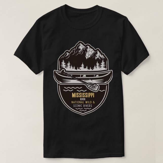 Floden Mississippi Nationell Vild och floden Sceni T Shirt (Design framsida)