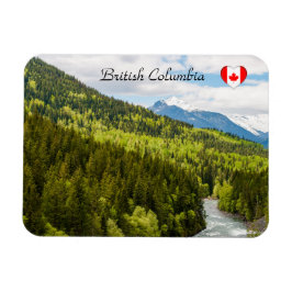 Floden Mountain i skogen i British Columbia Magnet