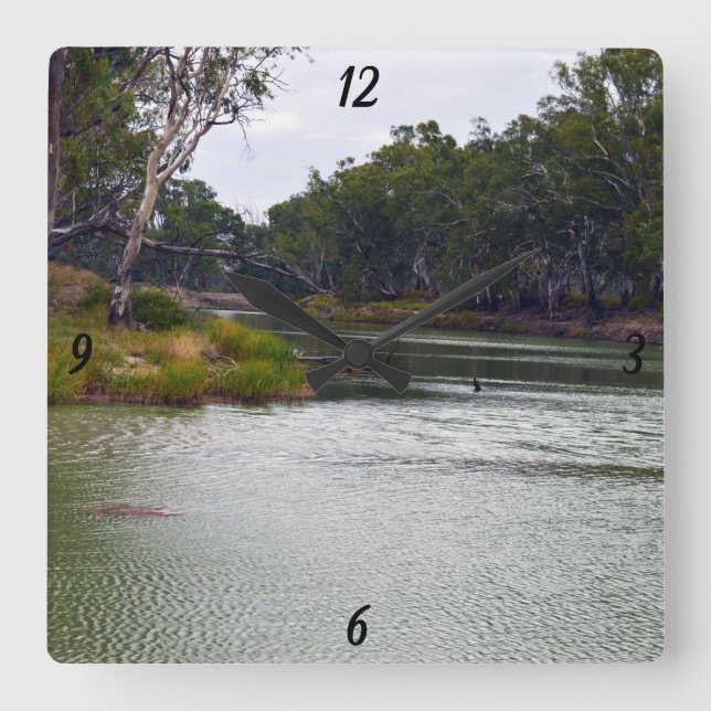 Floden Murray Australia, Bend, Wall Clock Fyrkantig Klocka (Framsida)