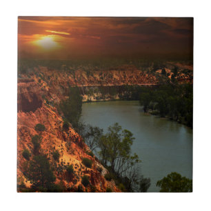 Floden Murray Australia Sunset, Ceramic Tile Kakelplatta