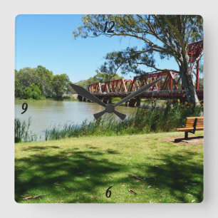 Floden Murray, Australien, bron, Wall Clock Fyrkantig Klocka