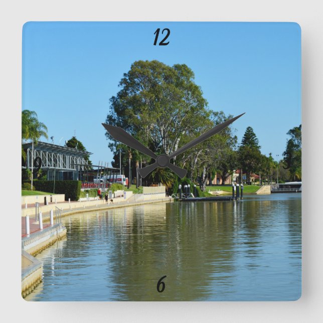 Floden Murray, Renmark Foreshore, Wall Clock Fyrkantig Klocka (Framsida)