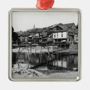 Floden Nahe, dåliga Kreuznach, c.1910 Julgransprydnad Metall