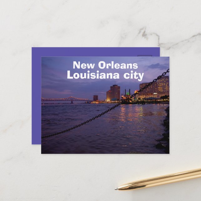 Floden New Orleans Louisiana Mississippi Vykort (Fram/Back In Situ)